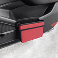 AOWIS Car Trash Can, Foldable Multifunctional Hanging Storage Box Trash Can with a Roll of Garbage Bag, Multi Pocket Design Suitable for Car, Home and Office (red)