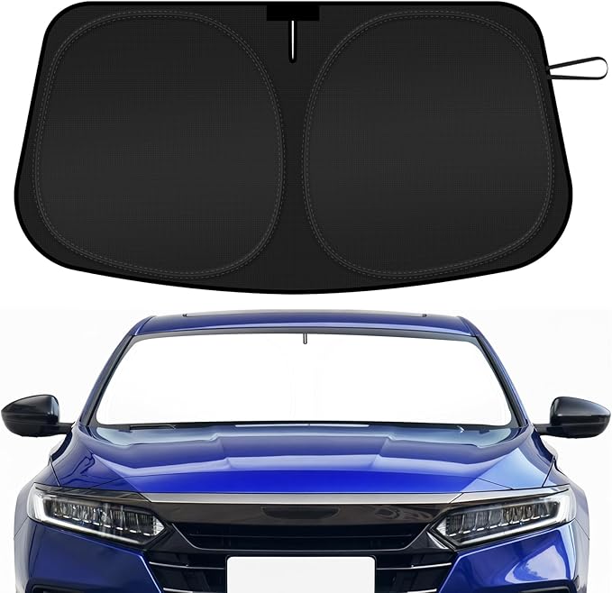 SHINEHOME Car Windshield Sun Shade for 2018-2024 2025 2026 Honda Accord Front Window Sun Visor Reflector 210T Blocks UV Rays Foldable Sunshade Car Interior Protection Accessories