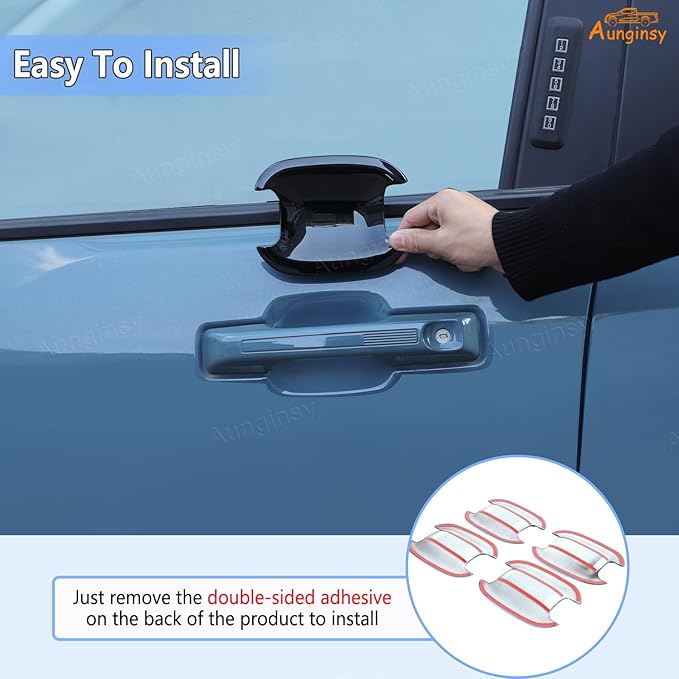 Aunginsy Exterior Door Handle Bowl Trim Cover Compatible with Ford Maverick 2022-2025 Ford Bronco Sport 2021-2025 Outside Door Handle Cup Bowl Cover Scratches Protector Decorative Sticker Accessories