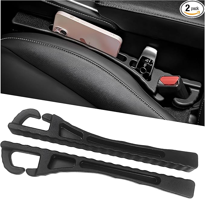 2 PCS Car Seat Gap Filler Organizer, PU Leather Stopper to Fill The Gap Between Seat and Console, Crevice Blocker No Drop Seat Guard Stop Things from Dropping for Trunk Sedan