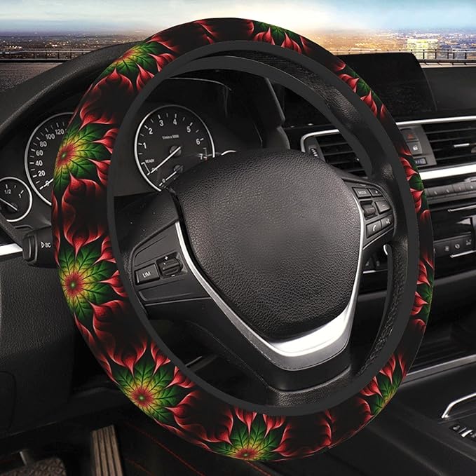 Psychedelic Universal Fit Steering Wheel Cover for Car, Truck, and SUV, Durable Steering Wheel Protection