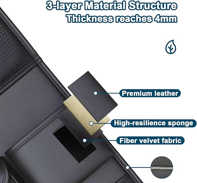 VEHIRIE Car Backseat Organizer with Foldable Table Tray, Premium Leather Car Seat Back Protectors Kick Mats for Kids, Toy Storage Box with 10 Inch Touch Screen, Tablet Holder