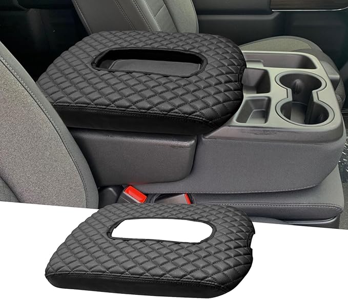 Xaido Center Console Armrest Cover Compatible with Chevy Silverado & GMC Sierra 2019 2020 2021 2022 2023 2024 2025 2026 Accessories, Jump Seat Console Arm Rest Cushion Protective, Black