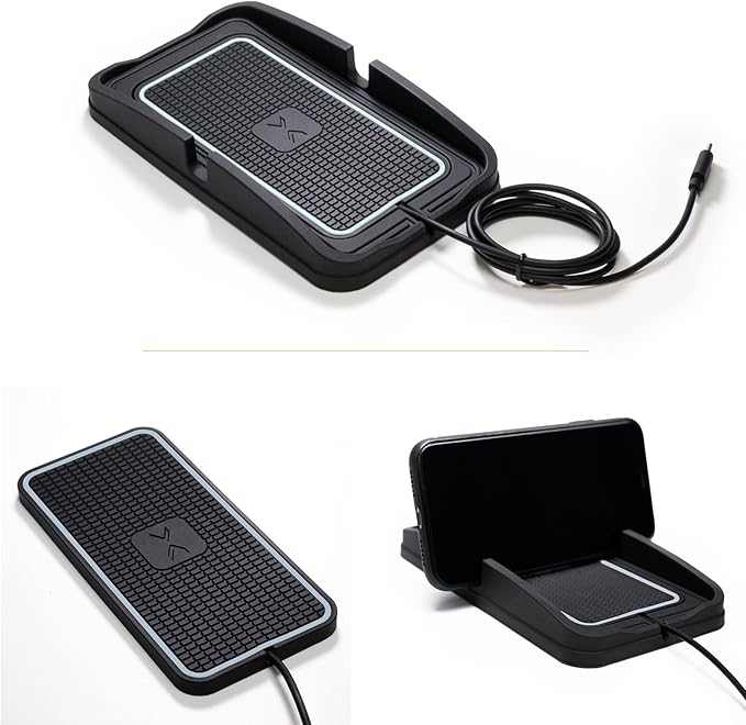 Wireless Charger Car Fast Charging pad,POLMXS 15W Wireless Phone Charger Cell Phone Cordless Flat Charging mat Compatible with iPhone 11/12/12/14/15 Galaxy S21/S22/S23/24 NOTE10(XP01)