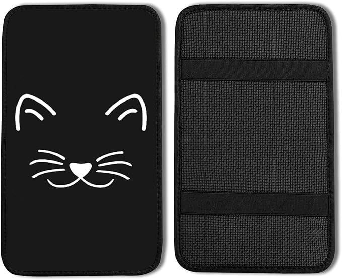 Ldntly Cat Vehicle Center Console Armrest Cover Pad,Cat Car Accessories Soft Middle Console Cushion Pad,Auto Arm Rest Mat Decor Cats Gifts for Women Men Dad for Most Vehicle SUV Truck
