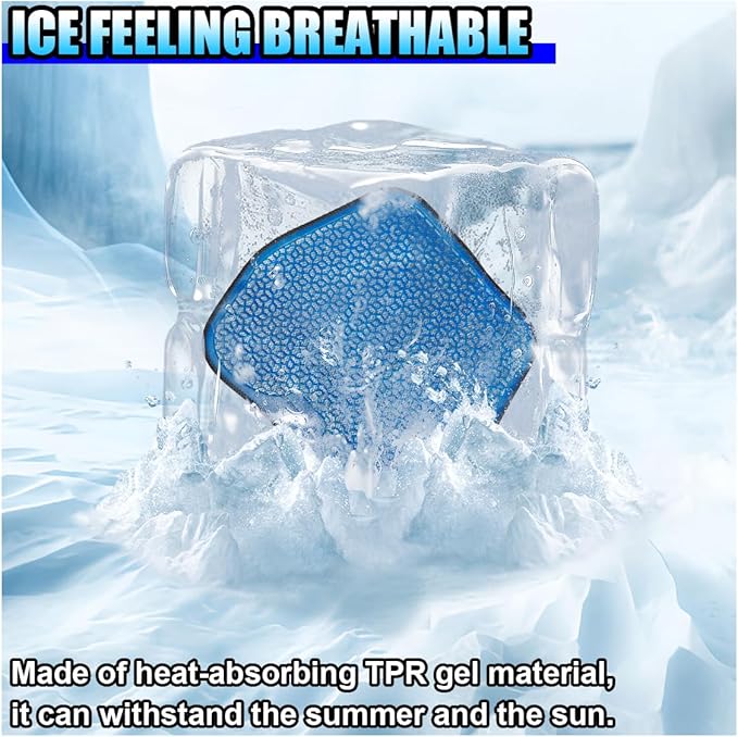 Gel Car Seat Cushion, Cooling Breathable Car Driving Seat Protector Cover, Comfortable Anti-Slip Chair Cushion Pad, Universal Automotive Interior Accessories for Sedan & Office (Blue)