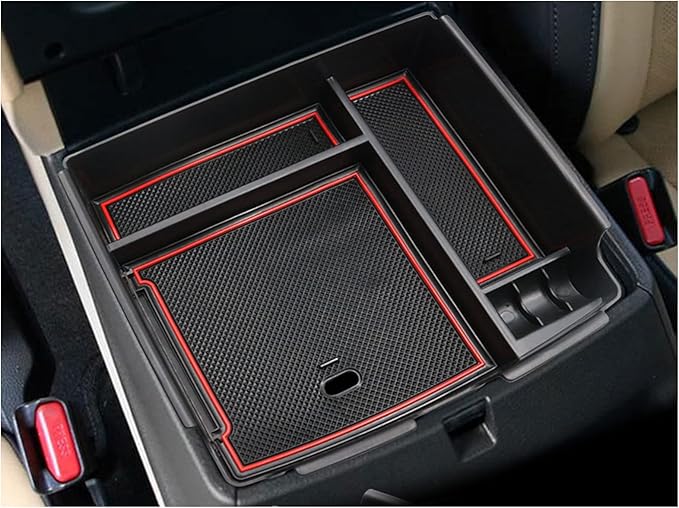 SXCY for 2022-2024 2025 Kia Carnival Center Console Organizer for 2023 2024 2025 Kia Carnival Armrest Console Organizer for 2024 2025 Kia Carnival Accessories (Red)