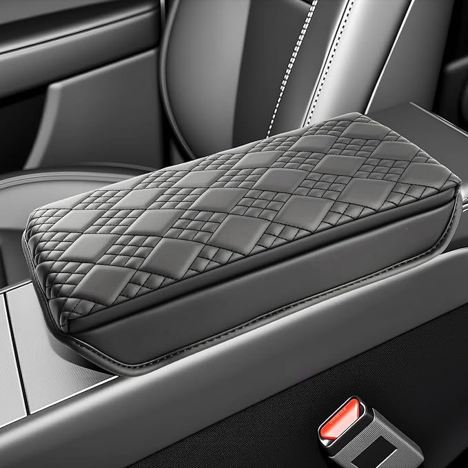 SKTU for 2025 2026 Tesla Model Y Armrest Cover for 2025 2026 Tesla Model Y Center Console Cover Tesla Model Y 2025 2026 Accessories Center Console Cushion 2025 2026 Model Y Seat Box Cover (Thicken)