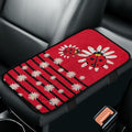 CLOHOMIN Ladybug Car Arm Rest Cover Pad Daisy Auto Armrest Pads Flannel Console Cover for Most Sedans Trucks SUVs Interior Accessories Car Armrest Cushion, Red