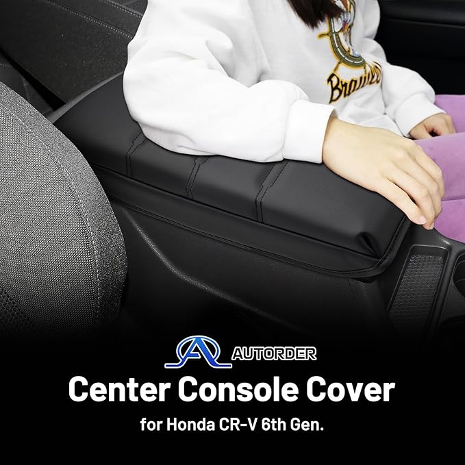Autorder Center Console Cover for 2023-2025 2026 Honda CR-V CRV Accessories Armrest Cover Anti-Scratch Middle Console Pad Armrest Protector
