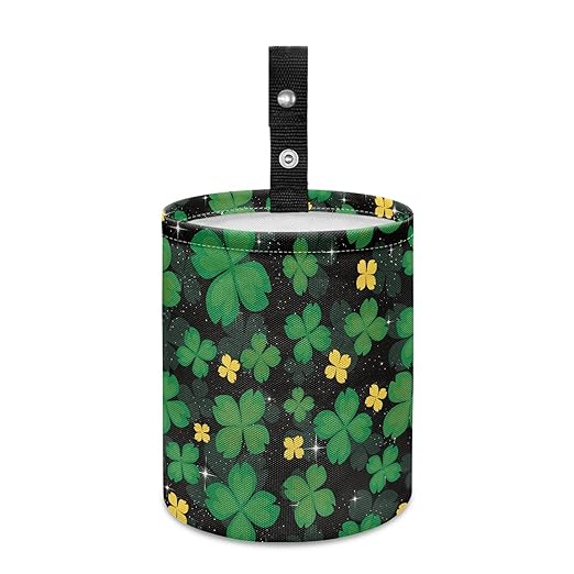 Car Trash Can with Hanging for Back Seat, Car Accessories for Women Men Automotive Garbage Cans Vehicle Trash Can for Truck SUVSt. Patrick