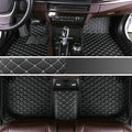 Custom Fit Car Floor Mats for Most Cars, SUVs, Trucks - Waterproof PU Leather All-Weather Floor Liners - Durable Anti-Slip Interior Car Accessories to Protect Vehicle Floors (Black Beige)