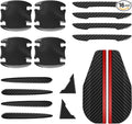 16PCS Car Door Handle Protector/Car Door Edge Guards/Side Mirror Rain Guard,Anti-Collision Cars Doors Handle Scratch Protector Carbon Fiber Texture,Self-Adhesive Cars Handles Protectors
