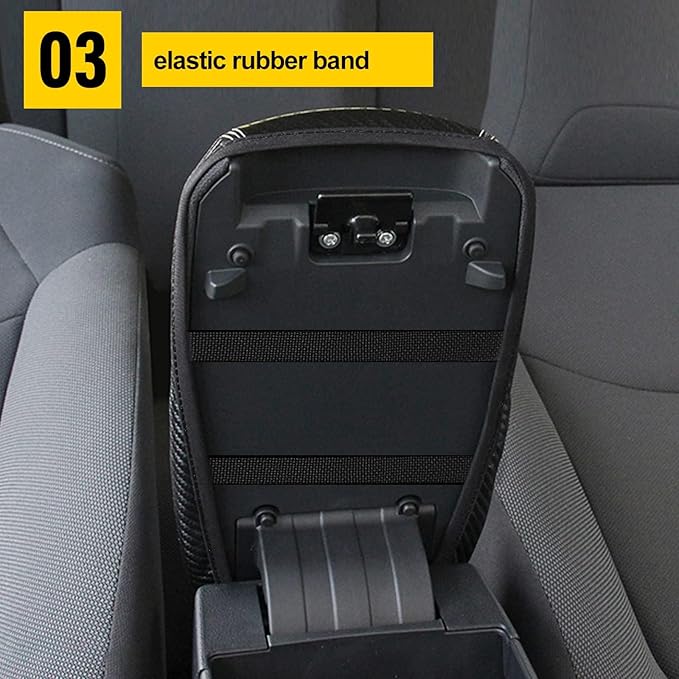 AOMSAZTO Center Console Covers for 2015-2021 2022 2023 Ford Mustang Armrest Pad Black