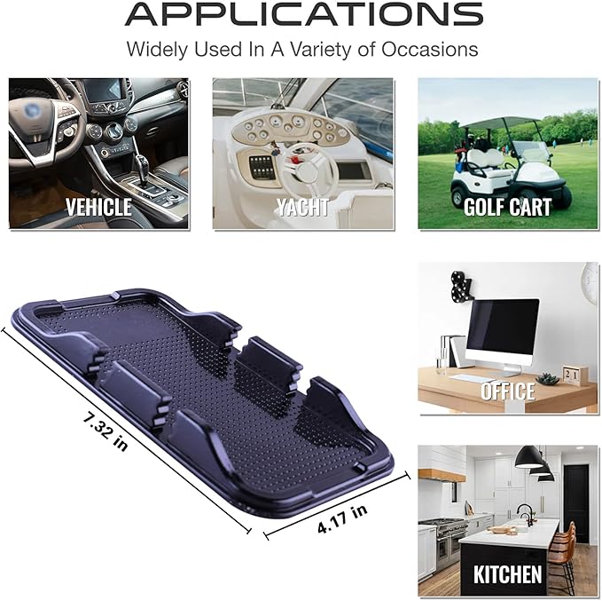 ZC GEL Anti Slip Gel Pad Phone Holder for Car, Removable and Reusable Anti Slip Dashboard Pad with Heat Resistant and Damage Free Sticky Gel Pads for Sunglasses, Keys, Coins and More (7.3" x 4.2")