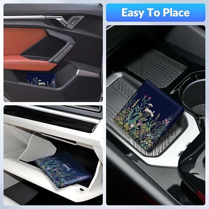 Pisypox Car Registration and Insurance Card Holder，Vehicle Glove Box Car Organizer，Accessories Case for Storing Driving Licences, Cards, Documents
