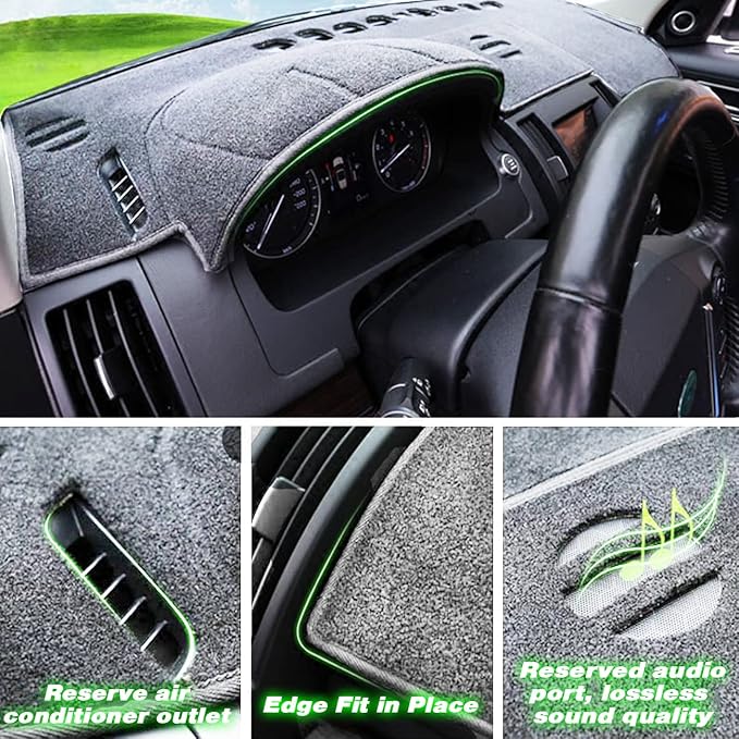 TUCAREST Dash Cover Fit for 2015-2019 Outback (Mfr Body Code:B15) Nonslip Car Dash Board Mat Sunshade No-Glare and Slip Pad Carpet Sunshield Protector (Without HUD) Flannel Grey