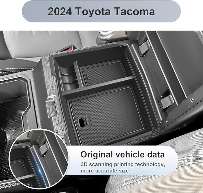 SKTU for 2024 2025 2026 Toyota Tacoma Center Console Organizer Toyota Tacoma 2024 2025 2026 Accessories 2024 2025 2026 Tacoma Console Tray for 2024 2025 2026 Tacoma Console Organizer with Coin Holder