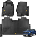Cat® Floor Mats for 2015-2026 Ford F-150 SuperCrew Cab, Front & Rear, All Weather Protection 3D Contour Fit Custom Fit Floor Liners, Black