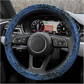 Leather Car Steering Wheel Cover, 15" Crocodile Pattern Anti Slip Car Wheel Wrap with Rose Grain, Four Seasons Universal Auto Steering Wheel Protector for Cars Trucks SUVs (Blue)