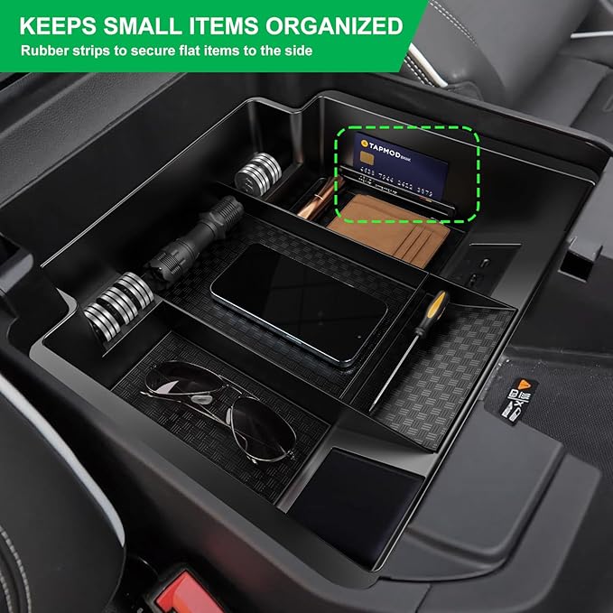 Wexyldra Center Console Organizer for 23-25 Chevy Silverado & GMC Sierra 1500, Refreshed 22-25 Silverado/Sierra 1500 Models, 24-25 Silverado/Sierra 2500HD 3500HD(Full Console w/Bucket Seats ONLY)