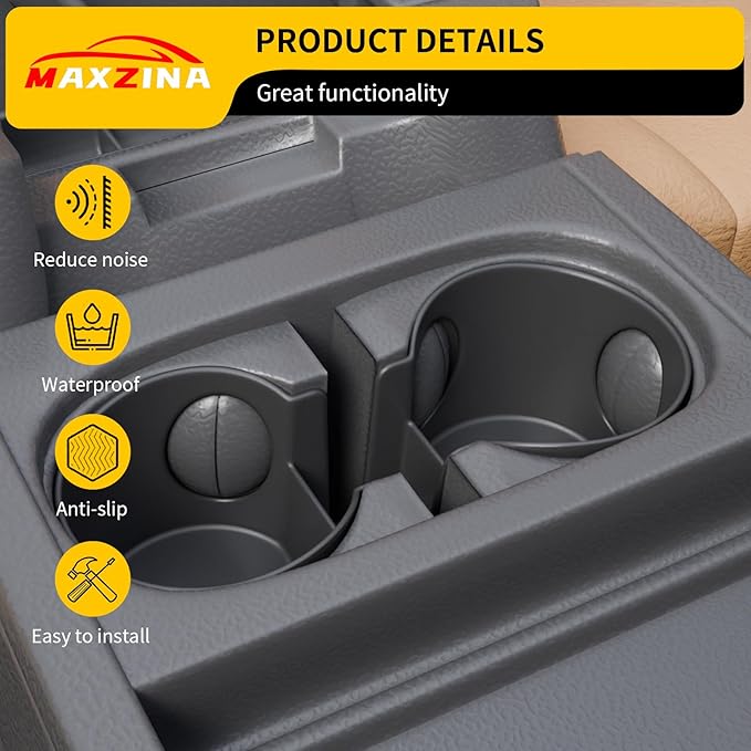 Maxzina Cup Holder Compatible with 2023-2025 Chevrolet Colorado GMC Canyon Car Center Console Cup Holder Silicone Insert Storage Box Interior Armrest Organizer for 2024 Chevy Colorado Accessories