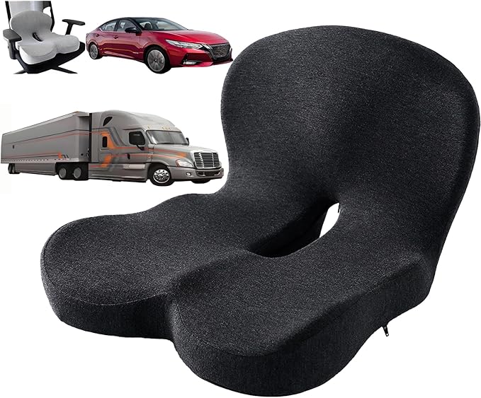 L‑shaped Ergonomic Seat Cushion for Office Chair & Car – One-Piece Memory Foam Chair Pad with Lumbar Back Support, Comfortable Design for Long Sitting, with Lumbar Support for Extended Sitting