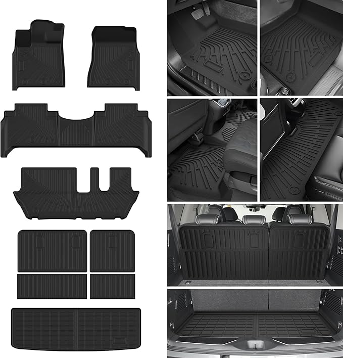 Cartist Floor Mats & Cargo Liner Fit for Nissan Armada 2025/Infiniti QX80 8 Seats Accessories All Weather Cargo Liners Carpet Protection