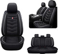 MVRVMV 5 Car Seat Covers for Ford Escape 2005-2026, Wear-Resistant & Anti-Slip Leather Seat Protectors (5 Seat Standard, Black-White)