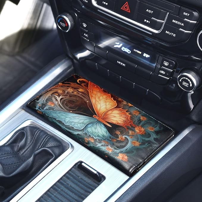 Fire Flame Ice Butterfly Car Registration and Insurance Holder Vehicle Glove Box Organizer Car Accessories Wallet Case for Women Men 202a4867