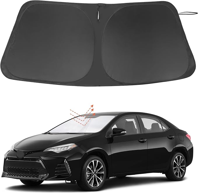 Windshield Sun Shade Custom Fit for 2014-2019 Toyota Corolla Accessories Foldable Sunshade Sun Blocker Protect Car from Sun Rays & Heat Damage Keep Car Cooler
