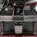 Custom Fit Car Floor Mats for Most Cars, SUVs, Trucks - Waterproof PU Leather All-Weather Floor Liners - Durable Anti-Slip Interior Car Accessories to Protect Vehicle Floors (Grey+Black Beige)