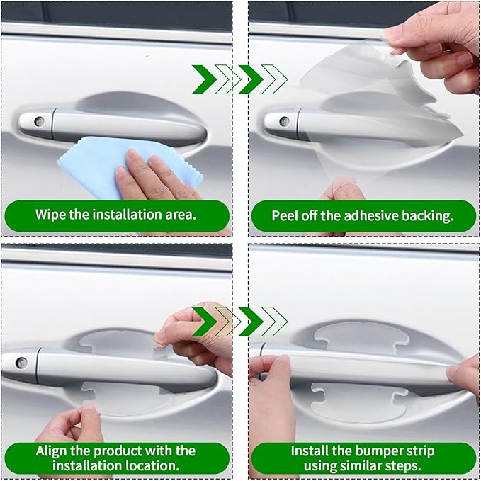 AHQiZFX 14PCS Car Door Handle Protector, Transparent Silicone Anti Scratch Guard Sticker, Universal Auto Doors Handles Paint Guard Cover, Doors Handles Cup Protective Film for Most Vehicles