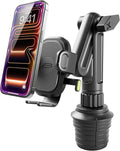 Bracketron OneClick Cup Phone Holder for Car - Universal Cup Holder Phone Mount, Fits Devices up to 4.2", 360° Rotation with Twist-Expand Base & Folding Support Legs