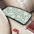 Car Center Console Armrest Cover Floral Cute Arm Rest Cover for Truck Van Sedans Leaf Sage Green Car Center Console Cushion Pad Flower Car Accessories