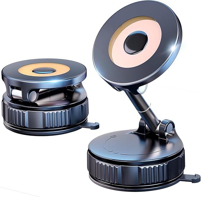 Vacuum Suction Cup Magnetic Phone Holder for Car,Mirror,Desk,360°Abjustable & Foldable,Upgraded Suction Phone Mount for Mag-Safe iPhone 17 Pro Max 16 15 14 13 12 Android & All Smartphones