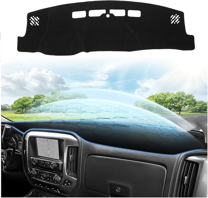 CARTIST Dash Cover Custom Fit for Chevy Chevrolet Silverado/GMC Sierra 1500 2014-2018,Silverado/GMC Sierra 2500HD 3500HD 2015-2019 Accessories Dashboard Cover Mat