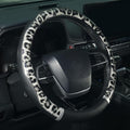 KAFEEK 16 inch Large Steering Wheel Cover, Leopard Cheetah Print with Anti-Slip Carbon Fiber Texture, Breathable Wheel Protector for Ford F150 F250 F350, Ram 1500 2500, Toyota Tacoma Tundra, Black