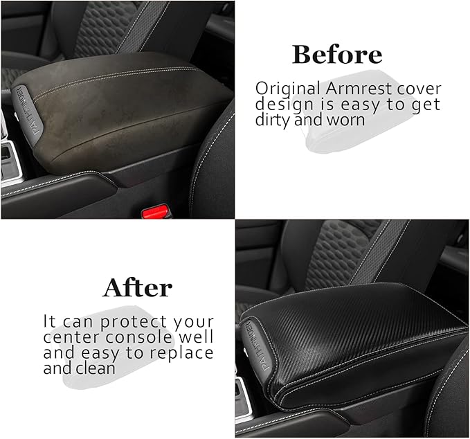 SKTU for 2023 2024 2025 Nissan Pathfinder Armrest Cover 2022-2025 Pathfinder Center Console Cover Nissan Pathfinder 2023 2024 2025 Accessories 2022-2025 Pathfinder Center Console Cushion (Black Line)