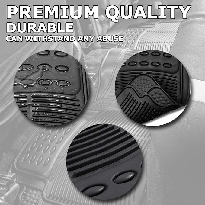 Vaygway Car Floor Mat Runner - Rubber Rear Floor Mat Liner - Black Back Seat Liner - Auto Trimmable Universal Fit Rug for Vehicle