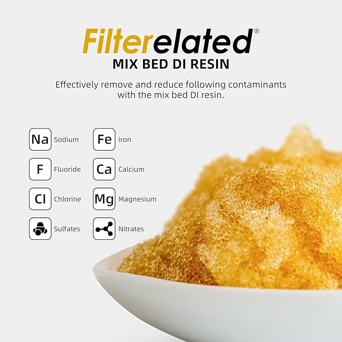 Filterelated Mixed Bed Deionized Di Resin Filter Fill, Suitable For Spotless Car Wash System Filter Change, Tds Filter, Aquarium Filter, Deionized Car Wash,5 Liters