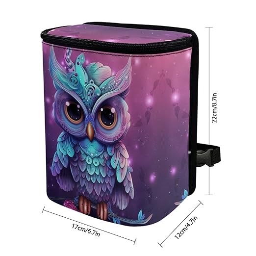 DISNIMO Cartoon Owl Car Trash Can Easy-to-Install Car Accessory Interior, Leak-Proof Car Garbage Can Bin Organizer Storage Bag for The Back Seat of Any Cars, Sedans, SUVs & Trucks