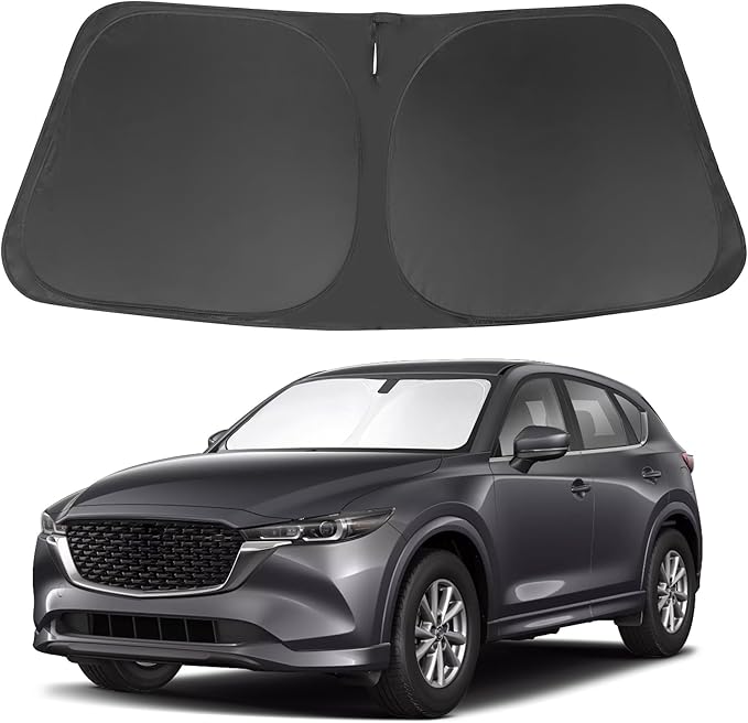 Windshield Sun Shade Custom Fit for 2017-2024 2025 Mazda CX5 CX-5 Accessories Front Window Sunshade Shield Blocker Keeps Car Cool
