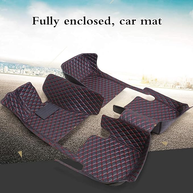 Custom Fit Car Floor Mats - Full Coverage Automotive Leather Floor Liners for Most Vehicles by MingyunSM (Blue)