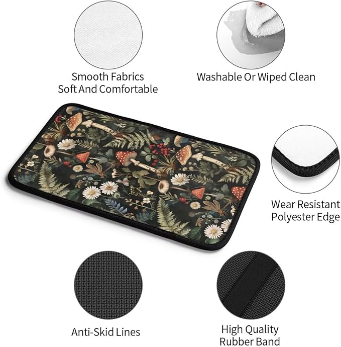 Center Console Armrest Cover Hippie Cute Green Soft Arm Rest Console Protector Leaf Floral Daisy Car Accessories Mhsoroom Print Arm Rest Cover Scratch Resistant Cushion