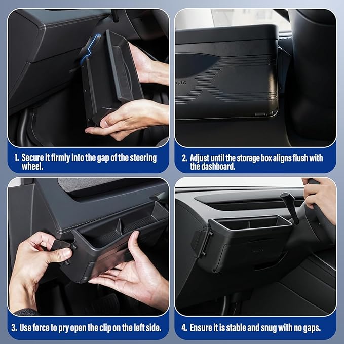 Topfit Dashboard Organizer for Tesla Model Y Multifunctional Storage Box Sunglasses Glove Box Organized Accessories for Tesla Model Y (2025-2026)