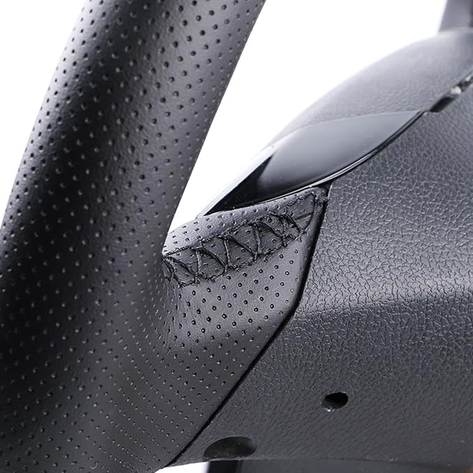 Leather Steering Wheel Cases Car Steering Wrap Stitch Steering Wheel Cover Fit for Hyundai Elantra 4 2016-2018 Solaris 2017 Accent 2018,Blue