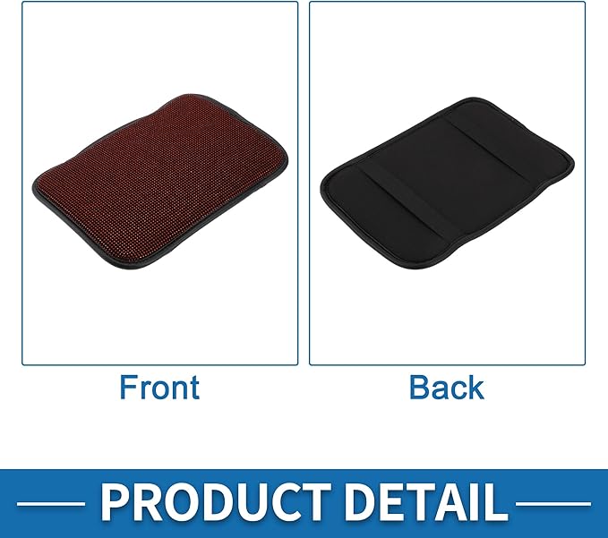 Car Armrest Cushion Pad Non-slip 12.20"x8.66" Seat Box Cover Protector Rhinestone Red Center Console Lid
