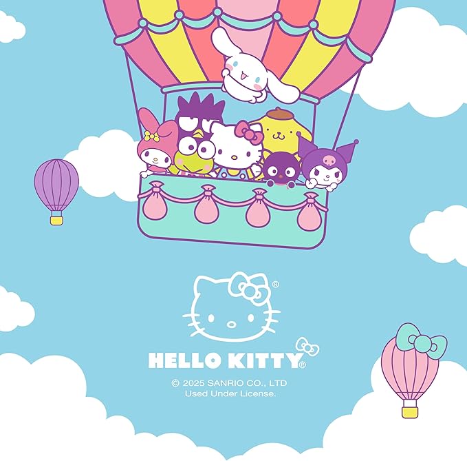 Carbella Officially Licensed Hello Kitty Seat Cushion - Cute Charcoal Gray Office Chair Cushion for Car, Home, Work or Desk - Comfort Memory Foam Cushions for Coccyx, Back, Tailbone Pain Relief Pillow