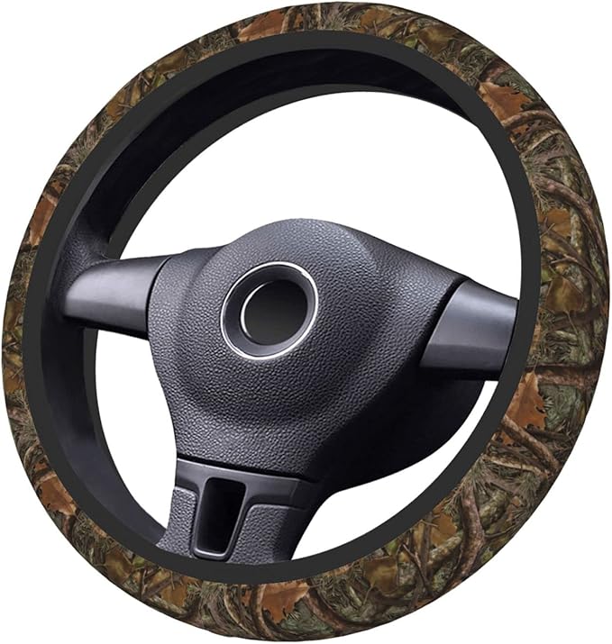 Forest Camouflage Steering Wheel Cover Neoprene Universal 15 Inches Car Steering Wheel Protector for Women Men